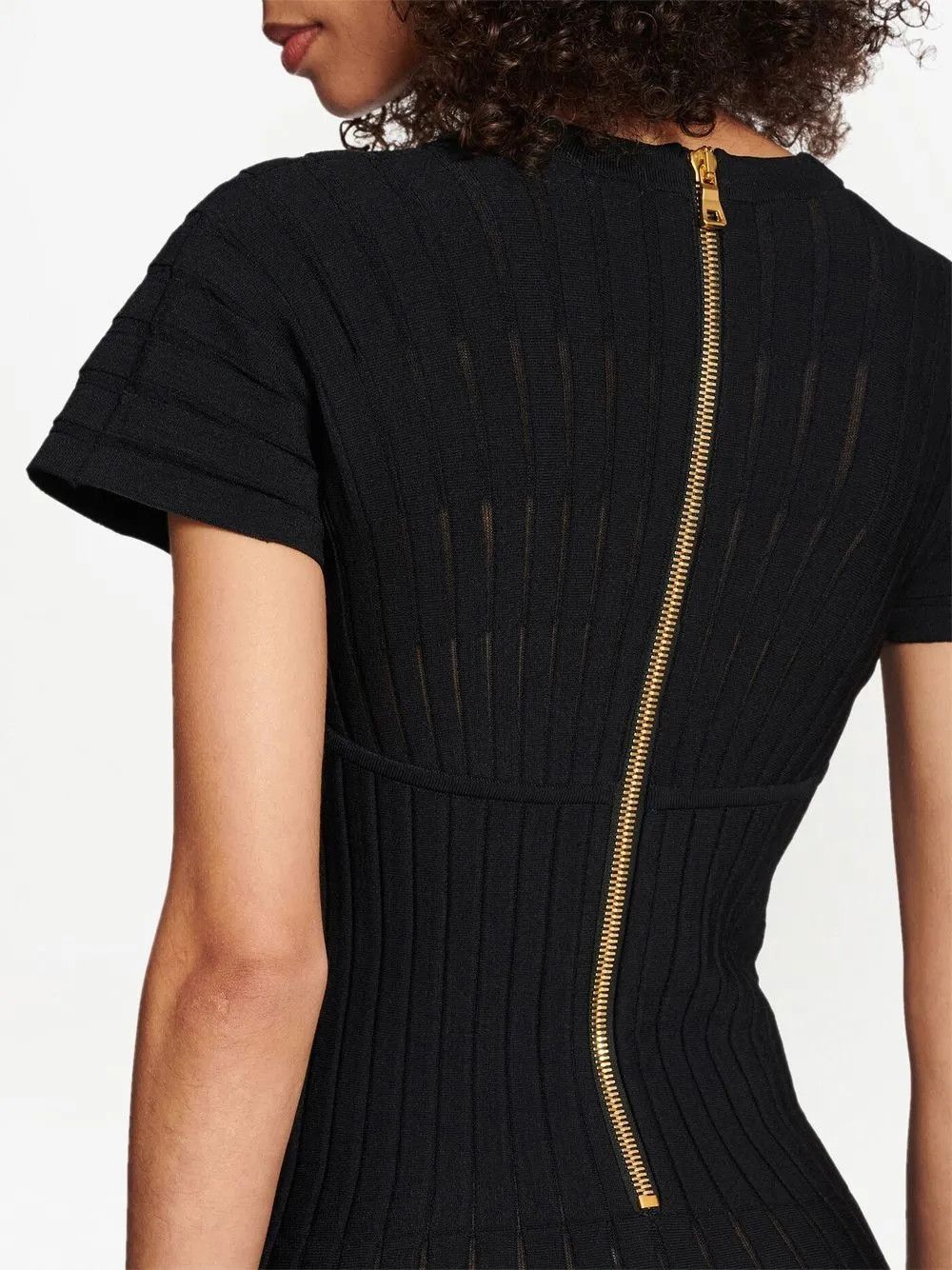 Balmain o1y0525 Short Mini Dress in Black Size M / US 6-8 / IT 42-44 - 4 Thumbnail