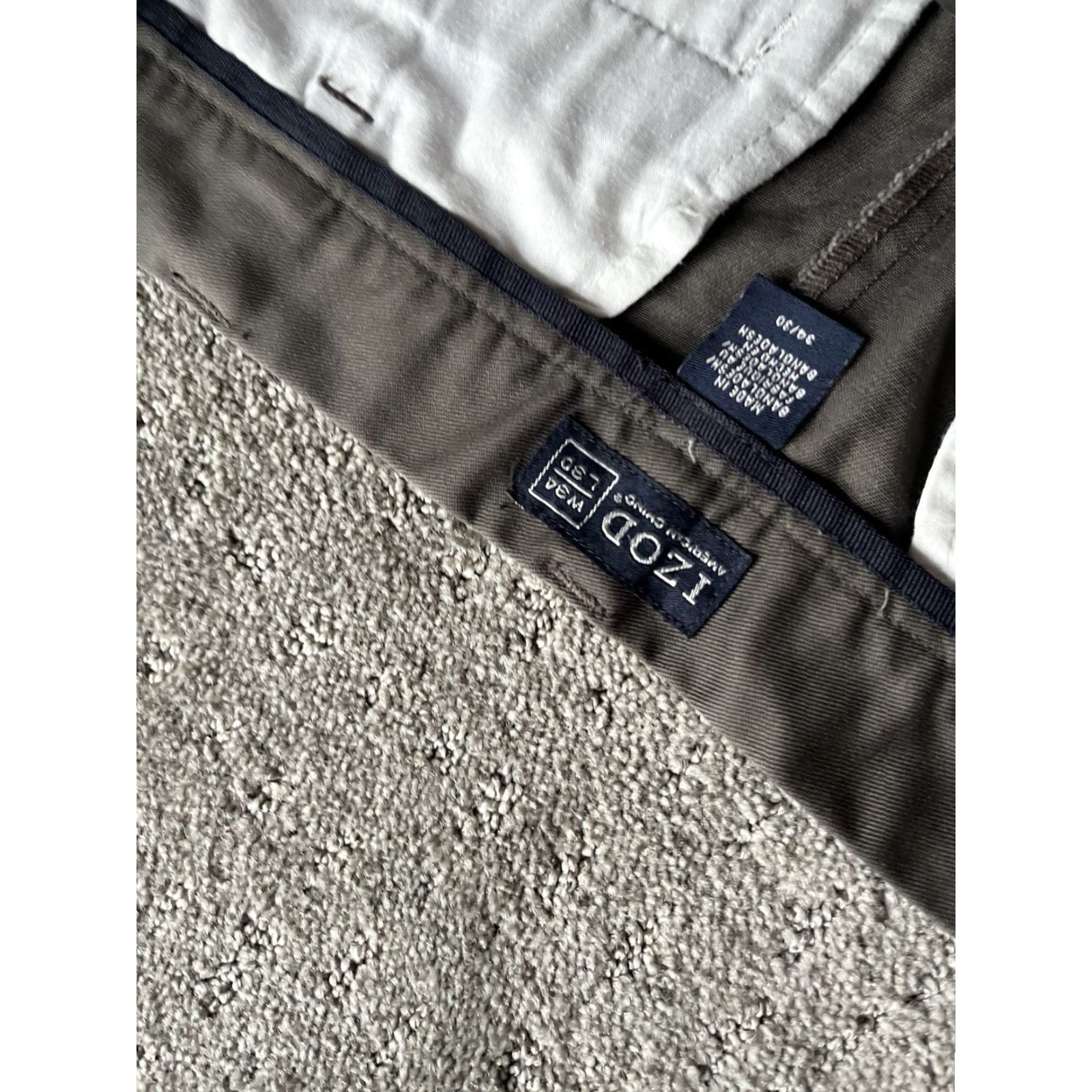 Izod IZOD Men’s Flat Front Chino Pants 34x30 Brown Solid Khakis Pants Regular Men Size US 34 / EU 50 - 6 Thumbnail