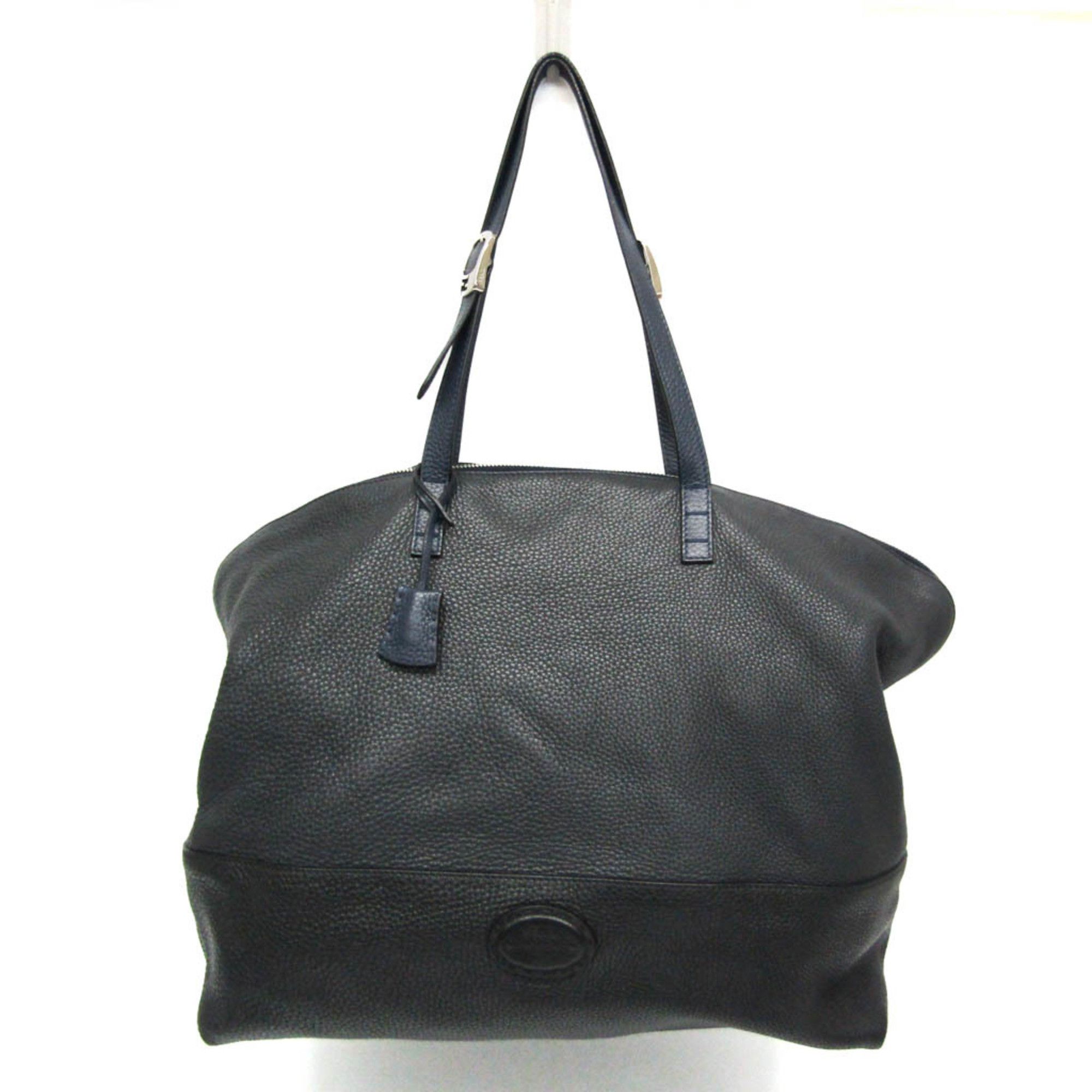 Fendi Selleria 7VA281 Men's Leather Boston Bag BlackNavy