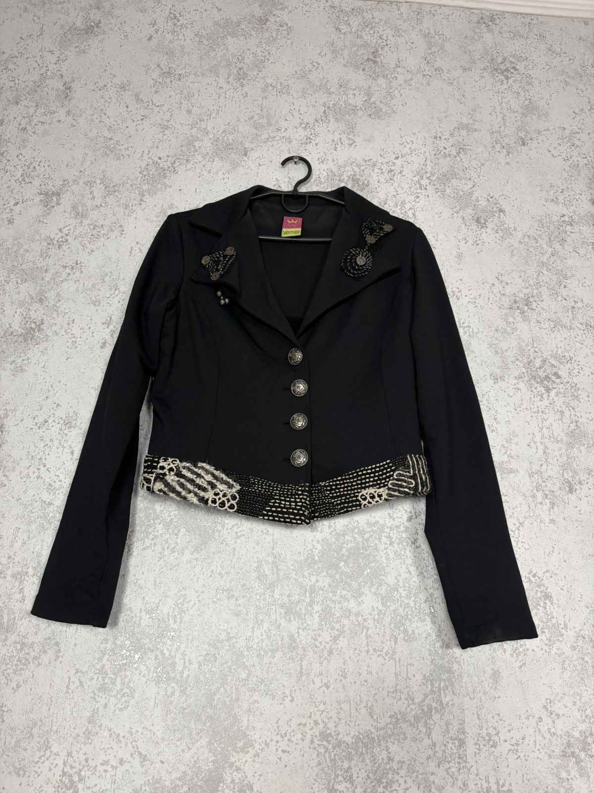Other Save The Queen Italy Embellished Cropped Blazer Avant Garde Size M / US 6-8 / IT 42-44 - 1 Thumbnail