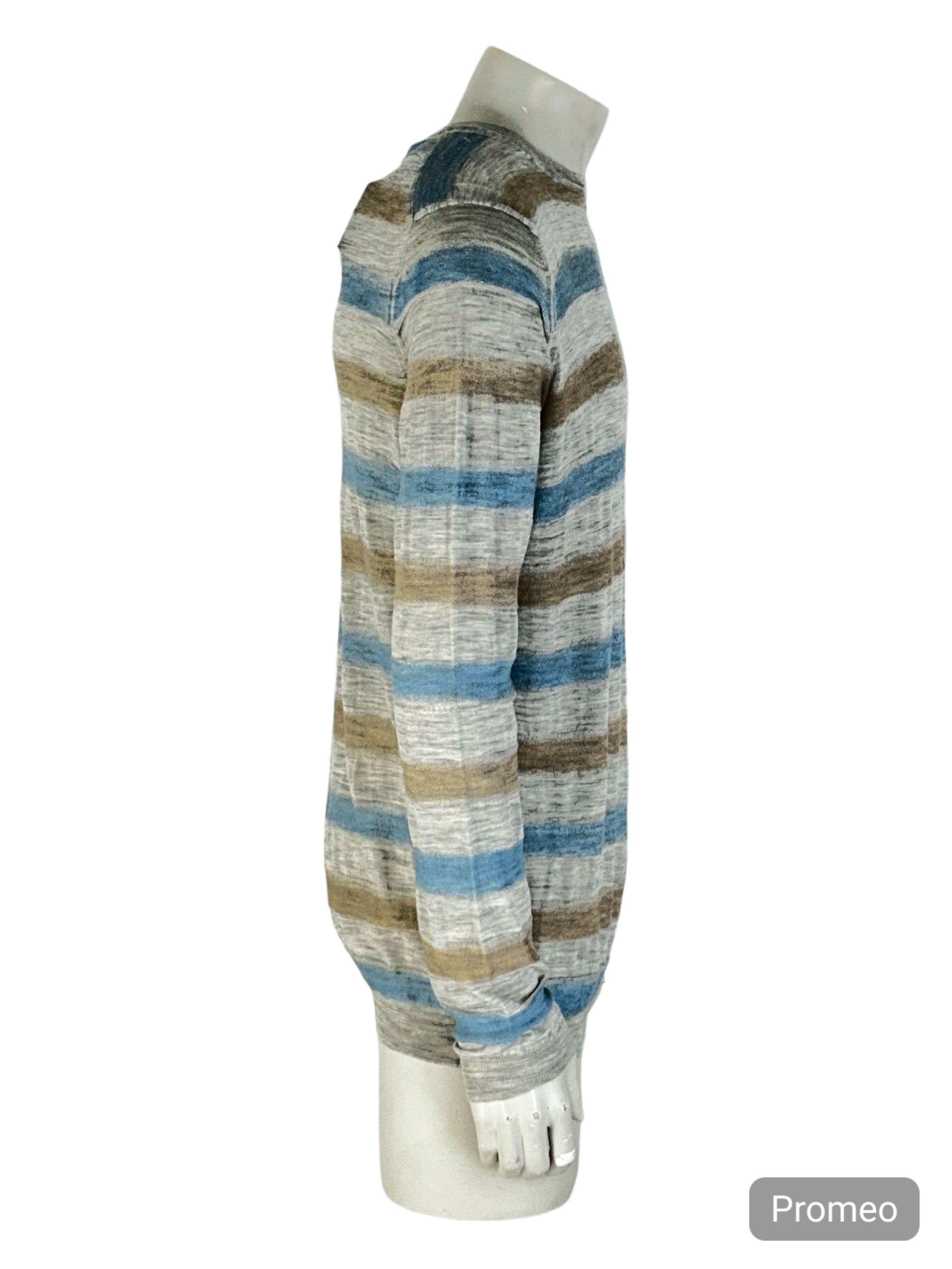 Prada Prada Fine GaugeCrewNeckKnitwearWithMultiColourStripesSIZE54 Size US XXL / EU 58 / 5 - 2 Thumbnail