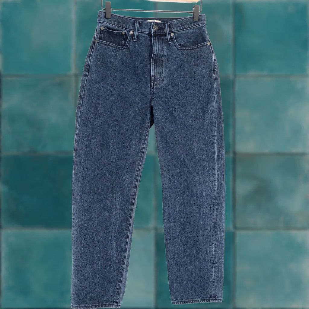 Madewell Madewell Jeans Womens 24 Blue The Dadjean High Rise Straight Leg Stretch Denim Size 42" / US 20 - 1 Thumbnail
