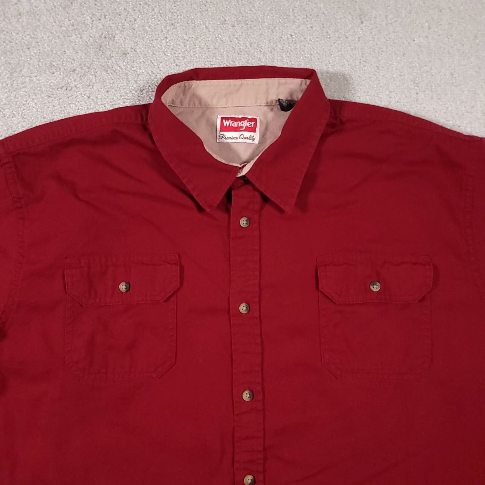 Wrangler Wrangler Shirt Mens 2XL Maroon Button Up Western Cowboy Rodeo Workwear Heavy Size US XXL / EU 58 / 5 - 3 Thumbnail