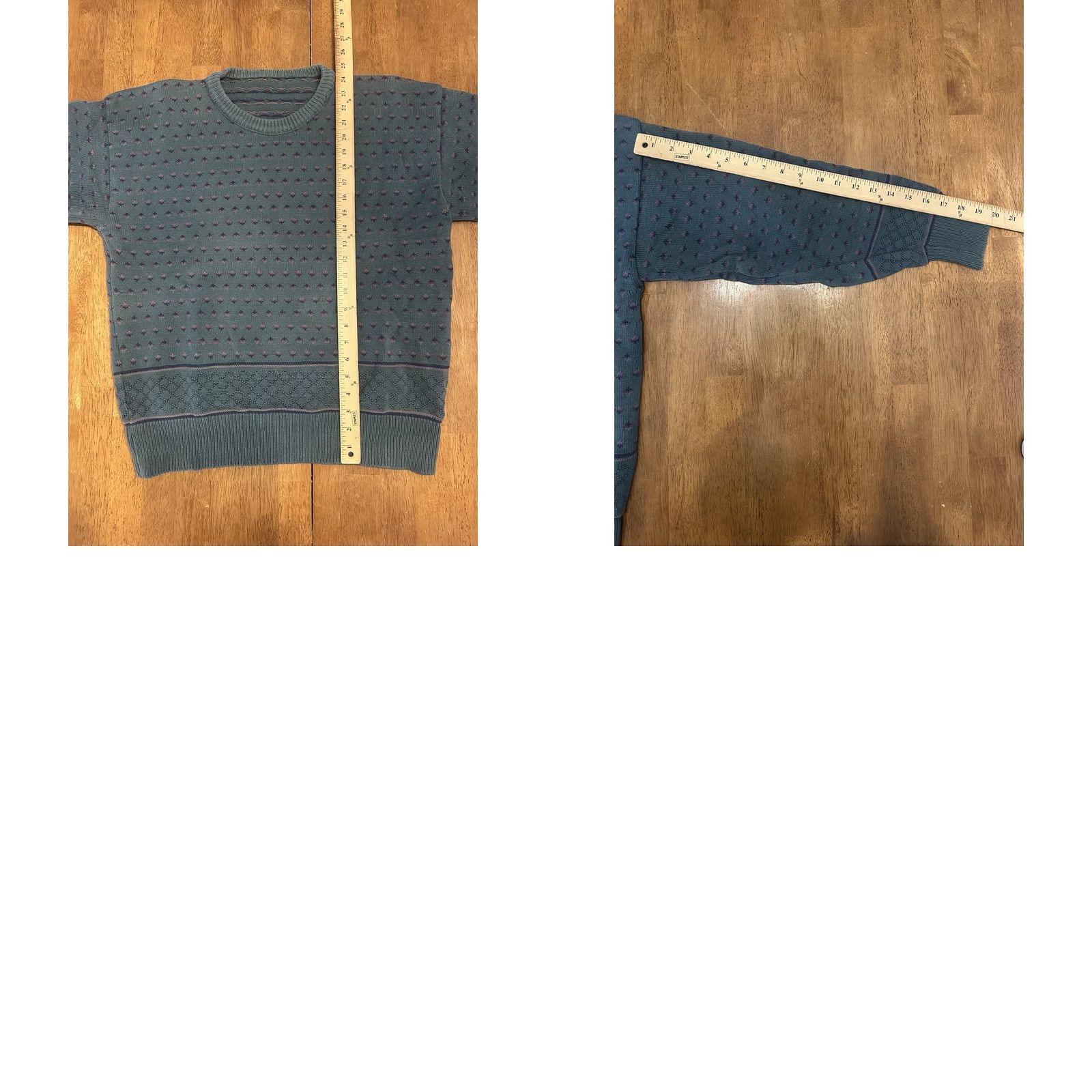Vintage VINTAGE Green Textured Knit Sweater Crewneck Medium Men's Cotton 90s Size US M / EU 48-50 / 2 - 8 Thumbnail