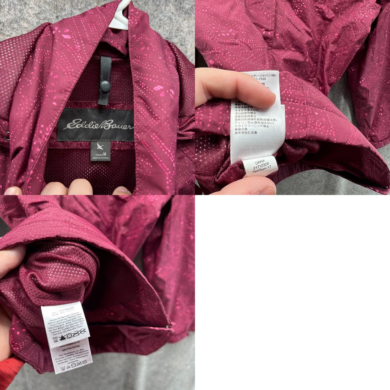 Eddie Bauer VINTAGE Eddie Bauer Jacket Women Medium Burgundy Full Zip Hoodie Polyester Windbreaker Size M / US 6-8 / IT 42-44 - 9 Thumbnail