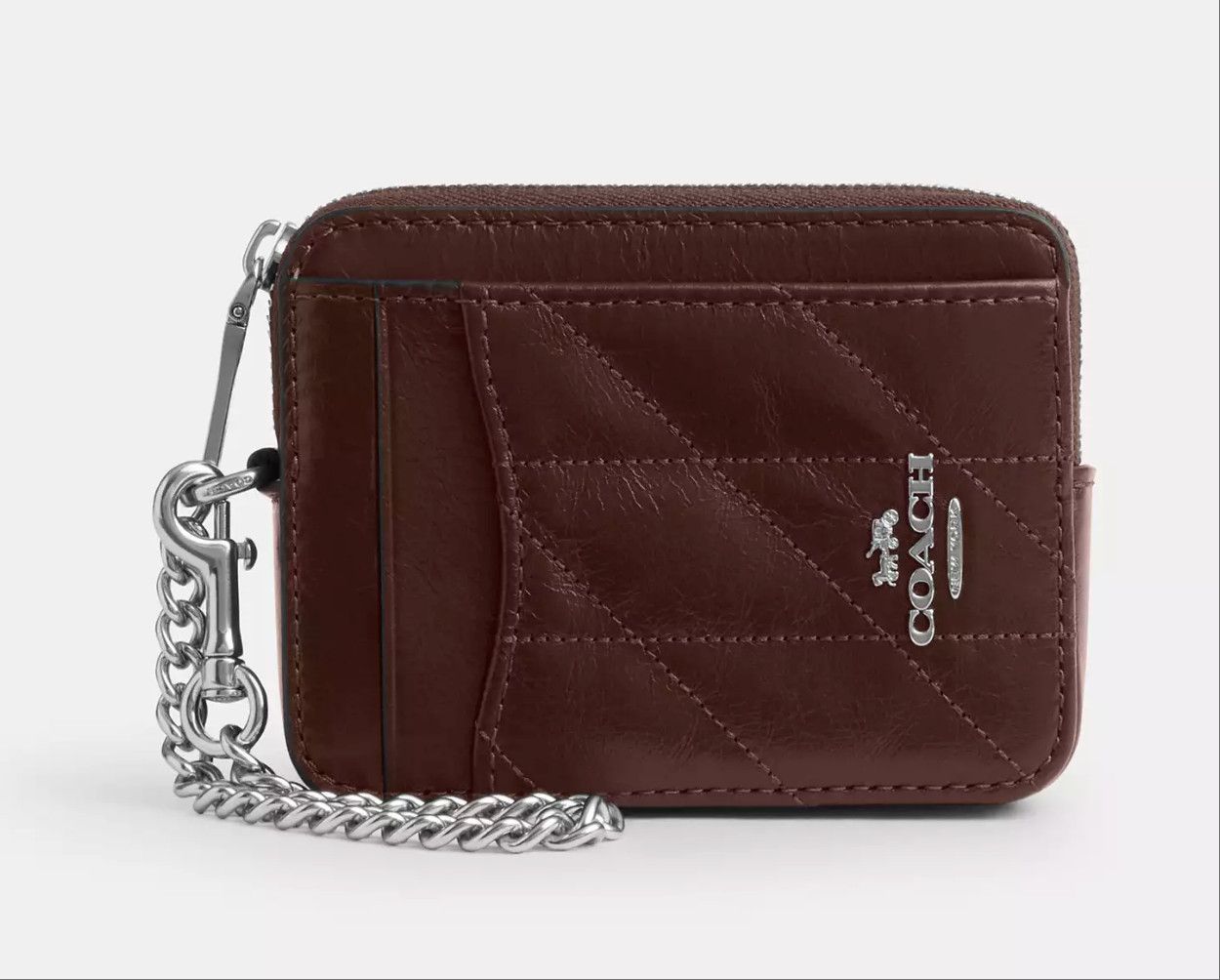Coach Zip Card Case With Quilting CEC51 Size ONE SIZE - 4 Thumbnail