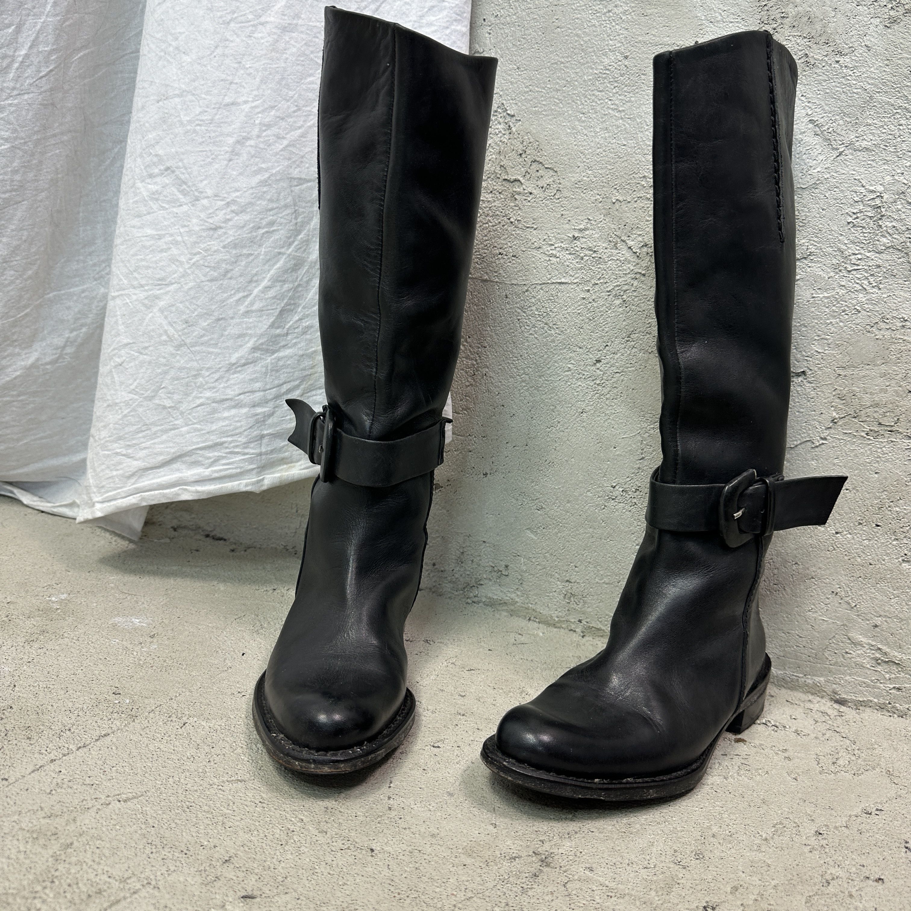 Vintage Vintage Leather Buckled Biker Moto Grunge Boots Y2K Size US 4 / IT 34 - 3 Thumbnail