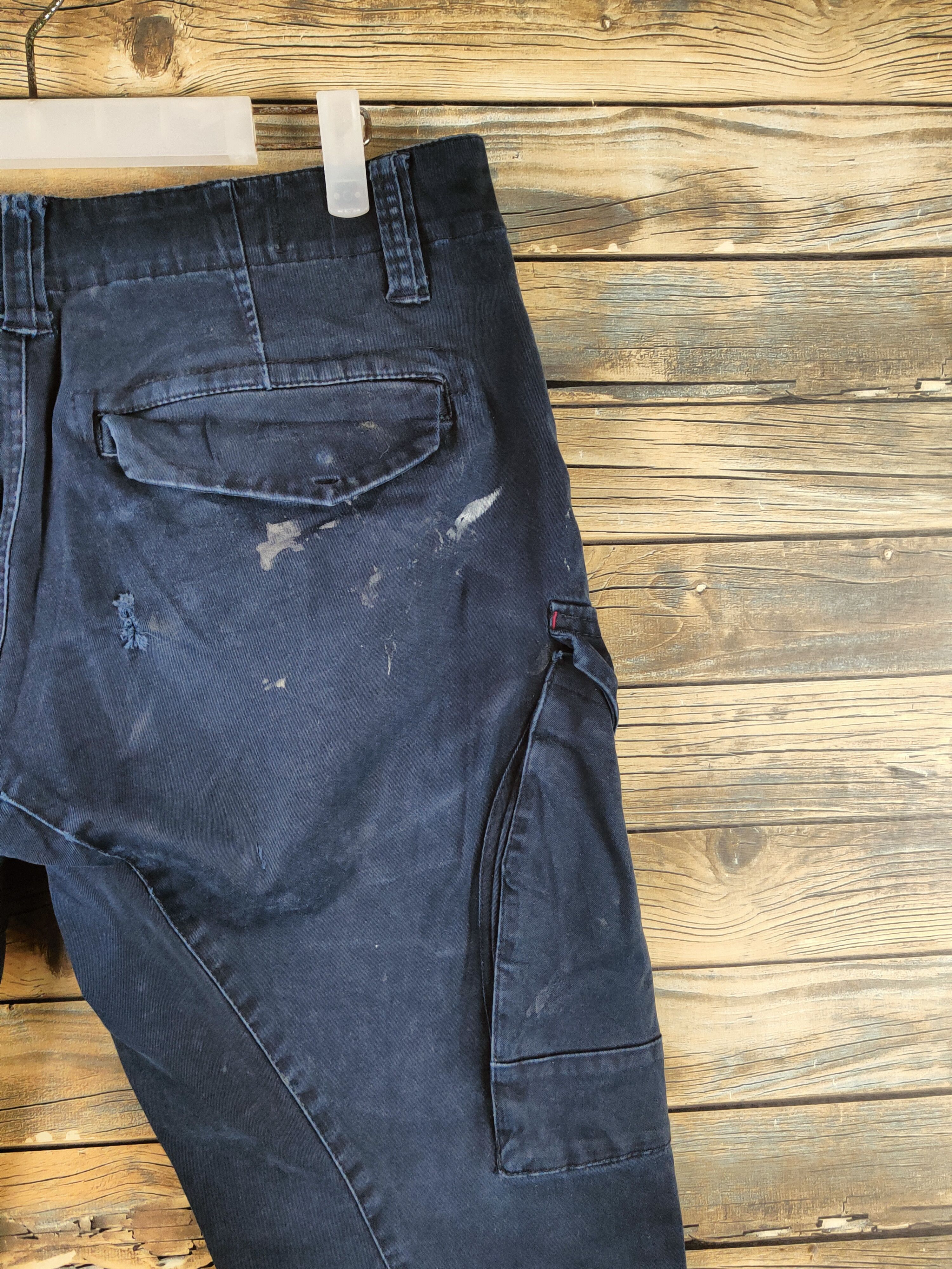 Japanese Brand Genba-Xebex Dark Blue Multipocket Cargo Pants #S2818 Size US 32 / EU 48 - 10 Thumbnail