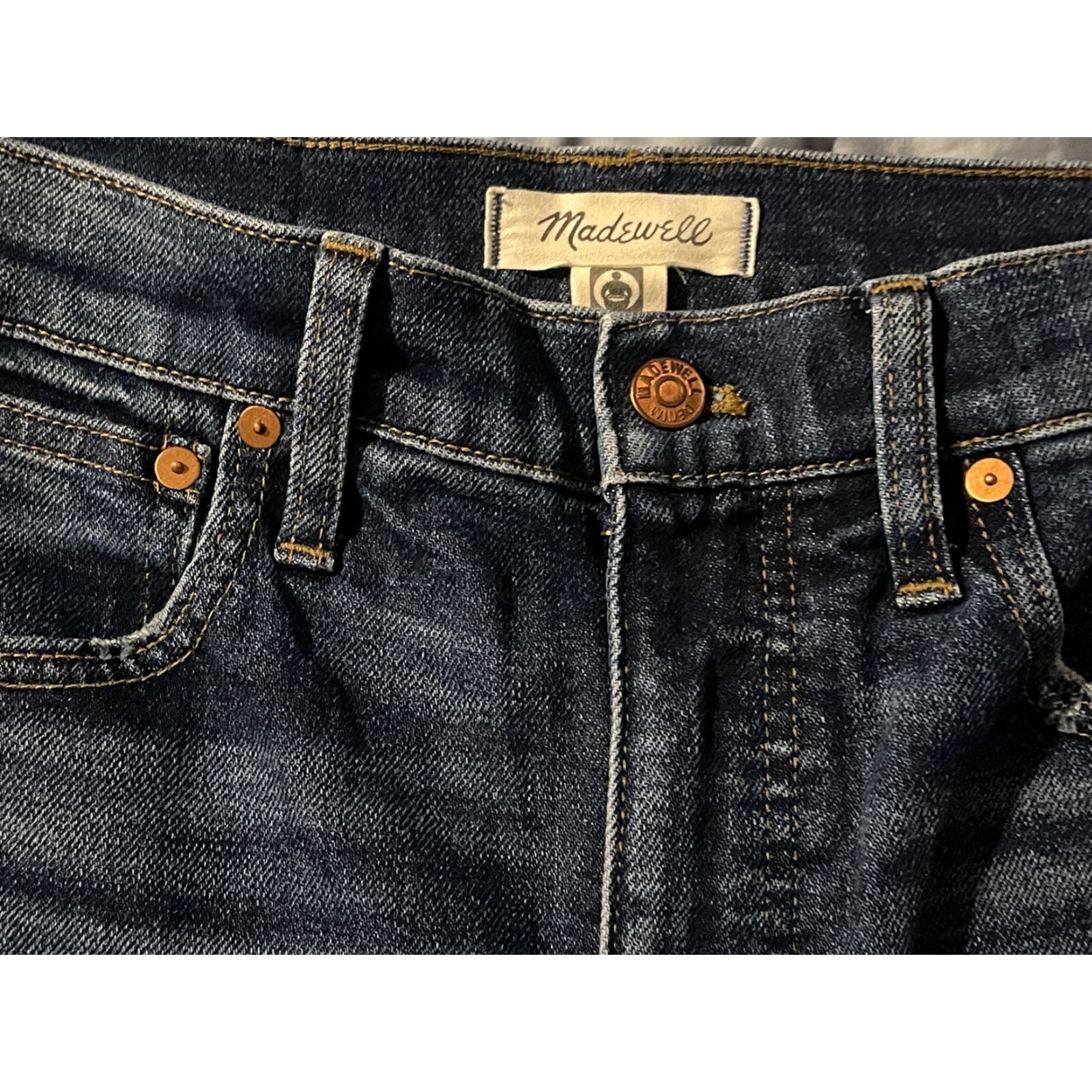 Madewell MADewell Jeans Slim Demi-Boot Women Adult 26 Blue Cotton Blend Slimming 27.5in Bootcut 27in Inseam Women’s Daywear Size 26" / US 2 / IT 38 - 2 Thumbnail