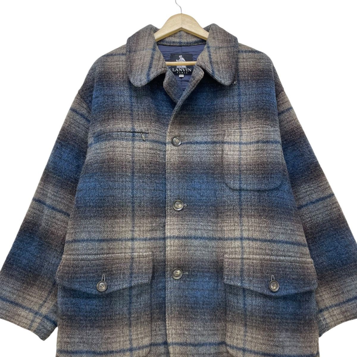 Designer × Japanese Brand × Lanvin 💥Vintage Lanvin Lanvin Mohair Wool Printed Tartan Jacket Size US M / EU 48-50 / 2 - 4 Thumbnail