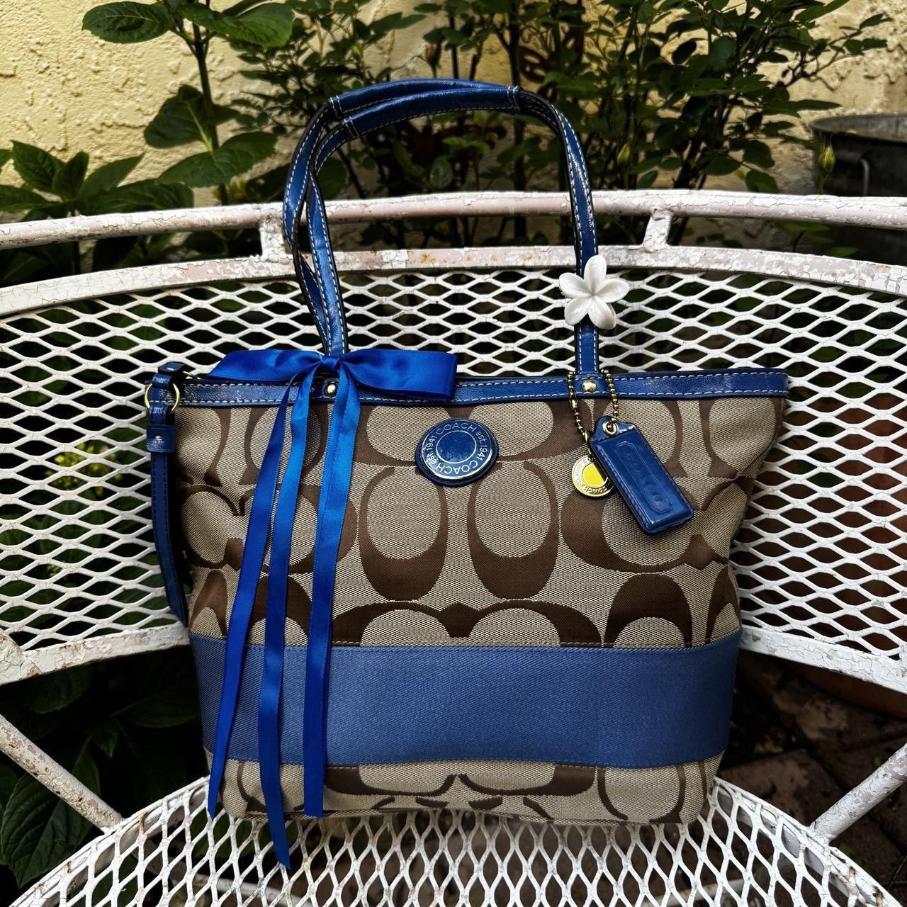 Coach Y2K Coach Blue & Brown Monogramed Mini Tote Size ONE SIZE - 1 Thumbnail