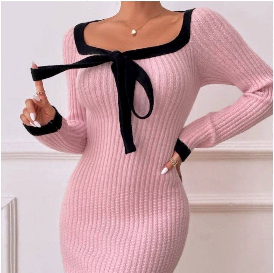Designer × Other NWT, Lavishly Paris Elegant Pink Sweater Dress. Size Medium Size M / US 6-8 / IT 42-44 - 9 Thumbnail