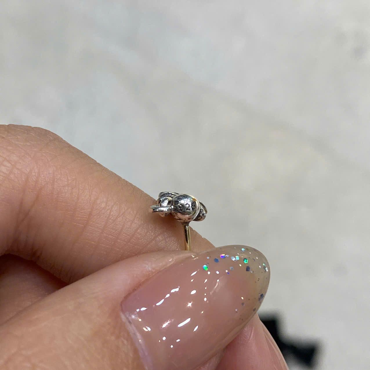 Chrome Hearts CHROME HEARTS Tiny E Silver Diamond Earring Size ONE SIZE - 7 Thumbnail