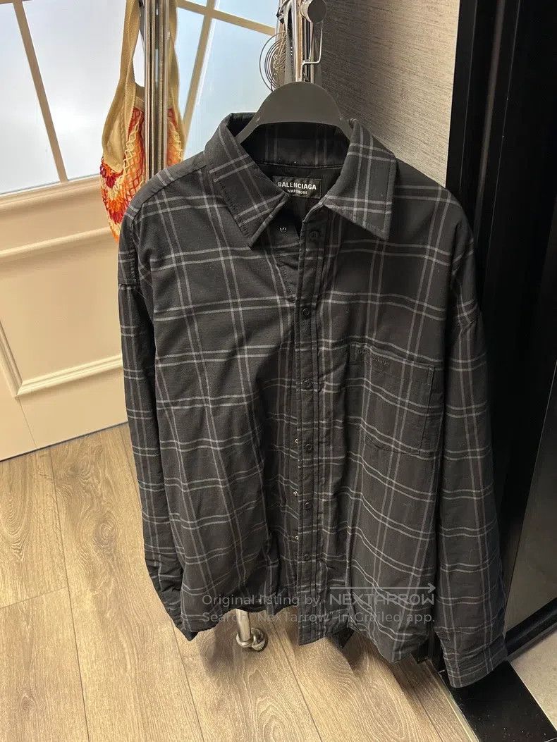 Balenciaga Balenciaga Plaid Long Sleeve Shirt Cotton Jacket Size US S / EU 44-46 / 1 - 1 Thumbnail