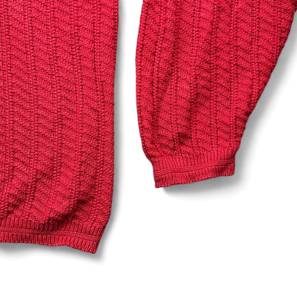 Bill Blass VINTAGE Bill Blass Sweater Adult MEDIUM Red 90s Knit Cotton Pullover Crew Neck Long Sleeve Men Mens Size US M / EU 48-50 / 2 - 4 Thumbnail