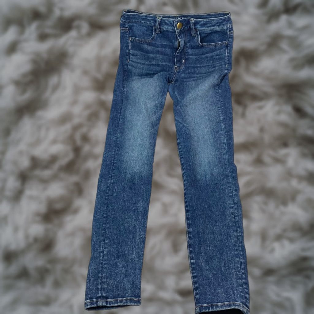 American Eagle Outfitters American Eagle Jeggings Skinny Jeans Size 4 High Rise Super Stretch Medium Wash Size 27" / US 4 / IT 40 - 1 Thumbnail