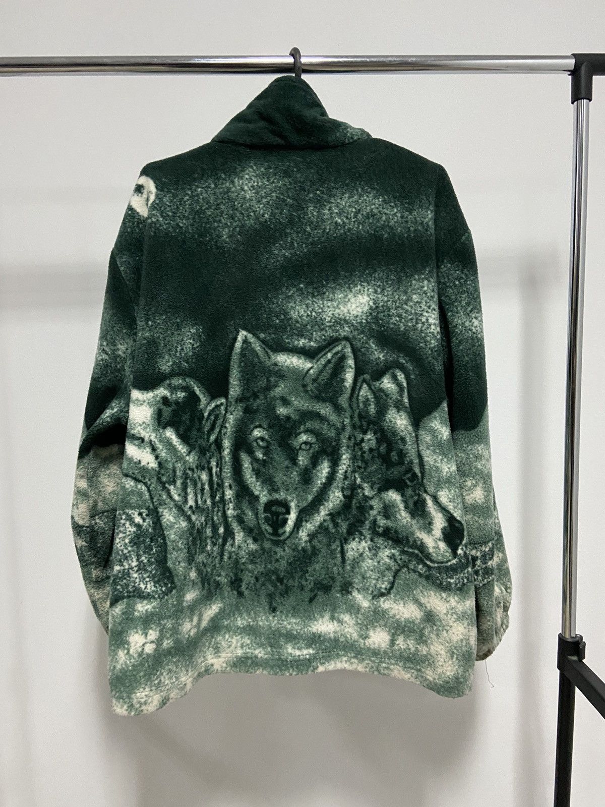 Japanese Brand × Vintage Wolves 🐺 Fleece Jacket Warm Vintage Zip Overprint Size US L / EU 52-54 / 3 - 2 Thumbnail