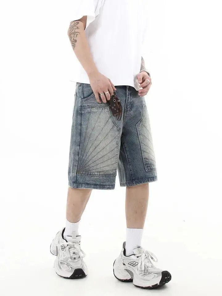 Designer × Japanese Brand Baggy Distressed Style Street Jorts Size US 32 / EU 48 - 3 Thumbnail