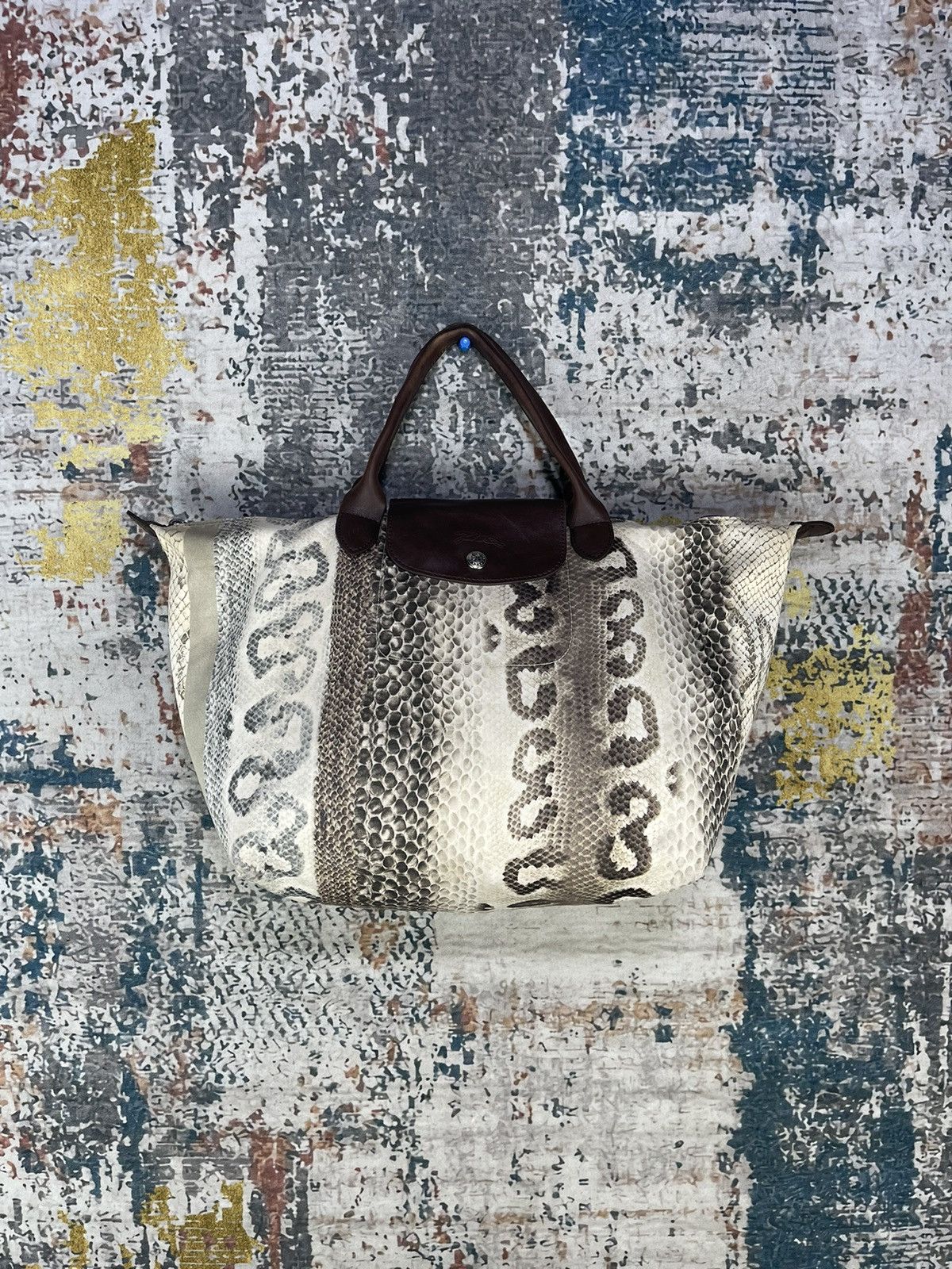 Longchamp Longchamp Le Pliage Snake Skin Print Tote Bags Size ONE SIZE - 2 Thumbnail