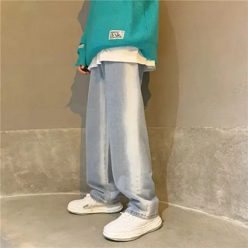 Japanese Brand Retro loose straight leg wide leg jeans Size US 32 / EU 48 - 4 Thumbnail