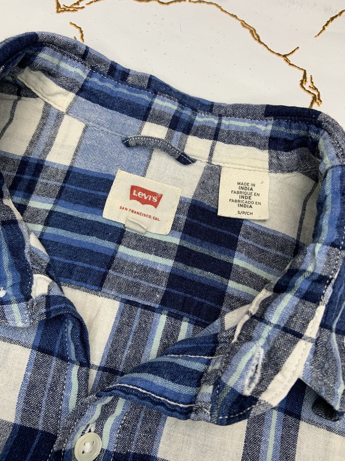 Levi's Levi’s Men Blue White Black Plaid Shirt Size Small Size US S / EU 44-46 / 1 - 4 Thumbnail
