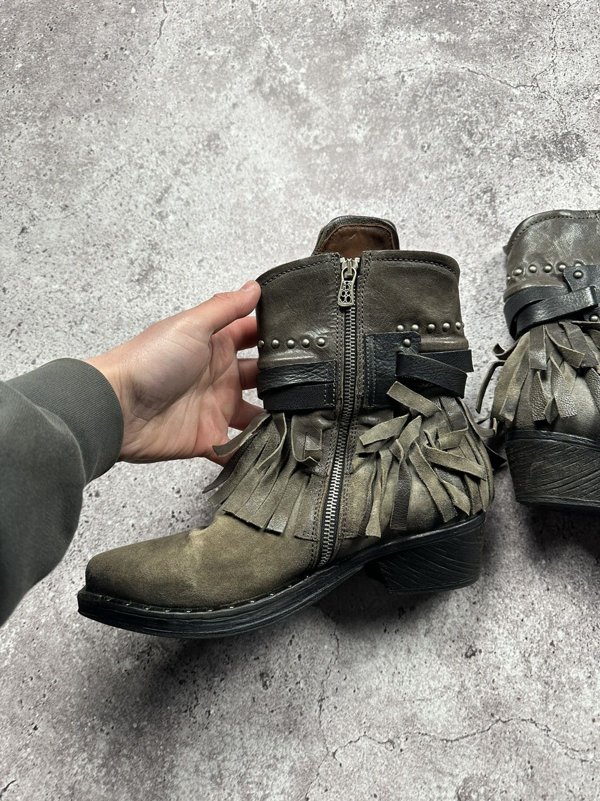 A.S.98 💀RARE💀 A.S 98 Vintage Leather Western Boots Avant Garde Size US 7 / EU 40 - 4 Thumbnail