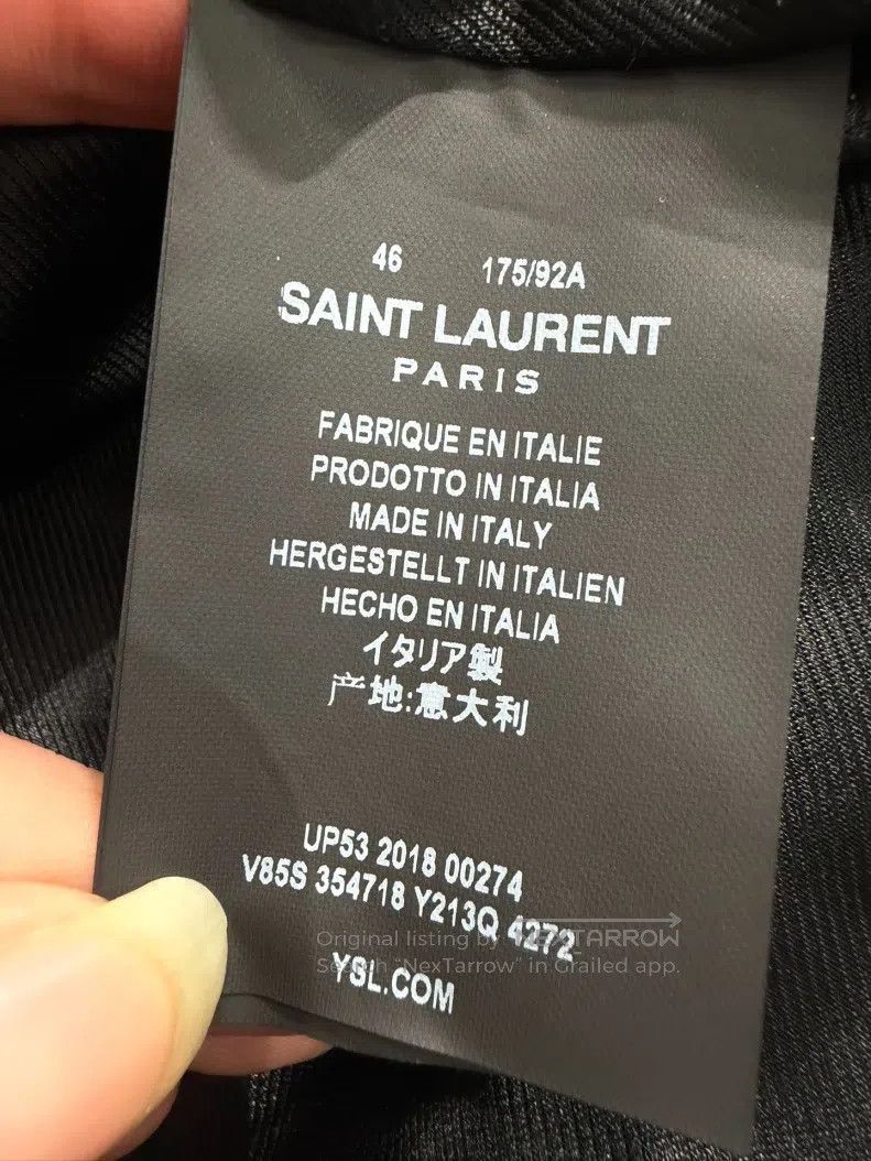 Saint Laurent Paris Saint Laurent Paris Blue and Green Baseball Jacket Size US S / EU 44-46 / 1 - 6 Thumbnail
