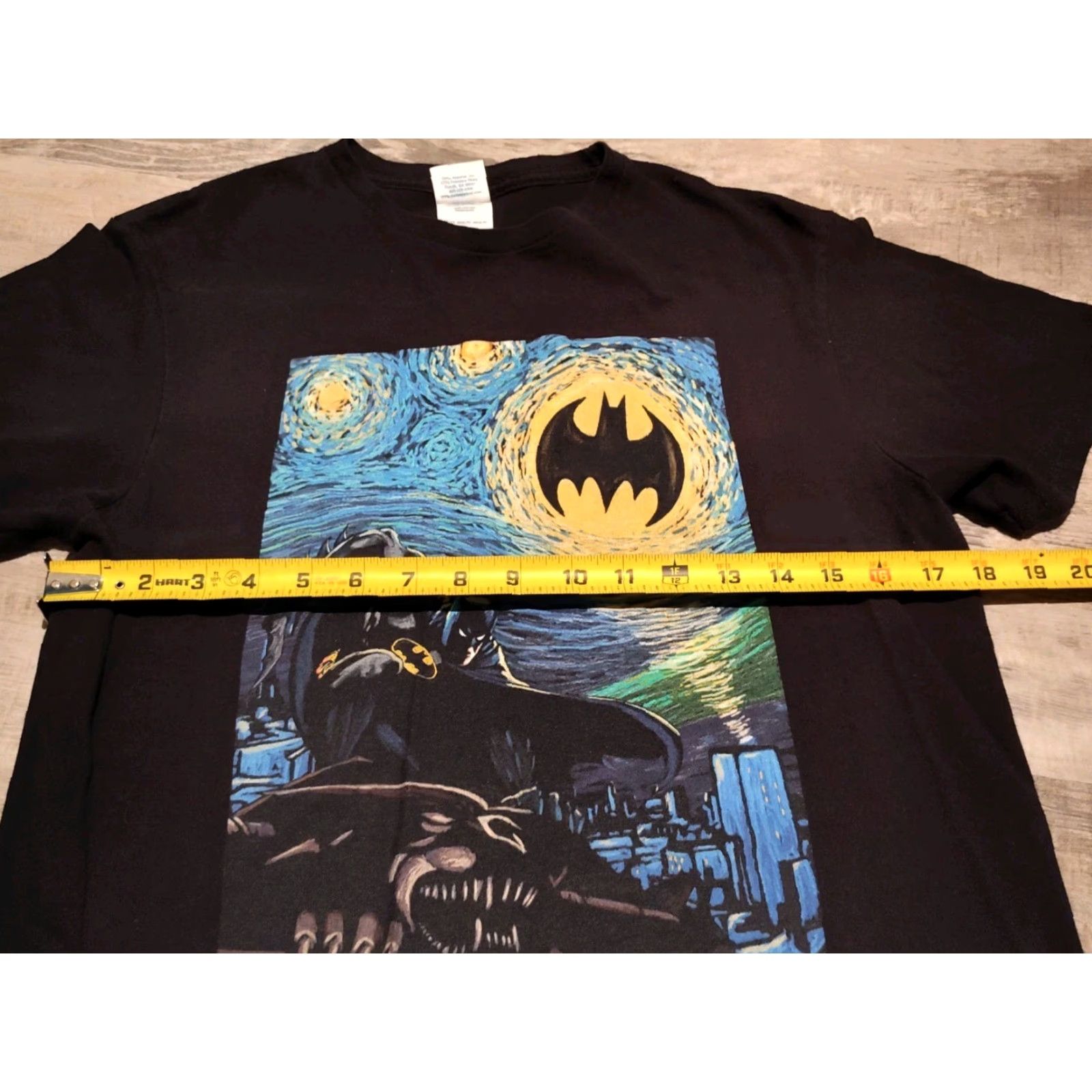 Delta VINTAGE DC Comics Batman Starry Night Van Gogh Graphic Print T-Shirt Men M Black Comics 90s Size US M / EU 48-50 / 2 - 5 Thumbnail