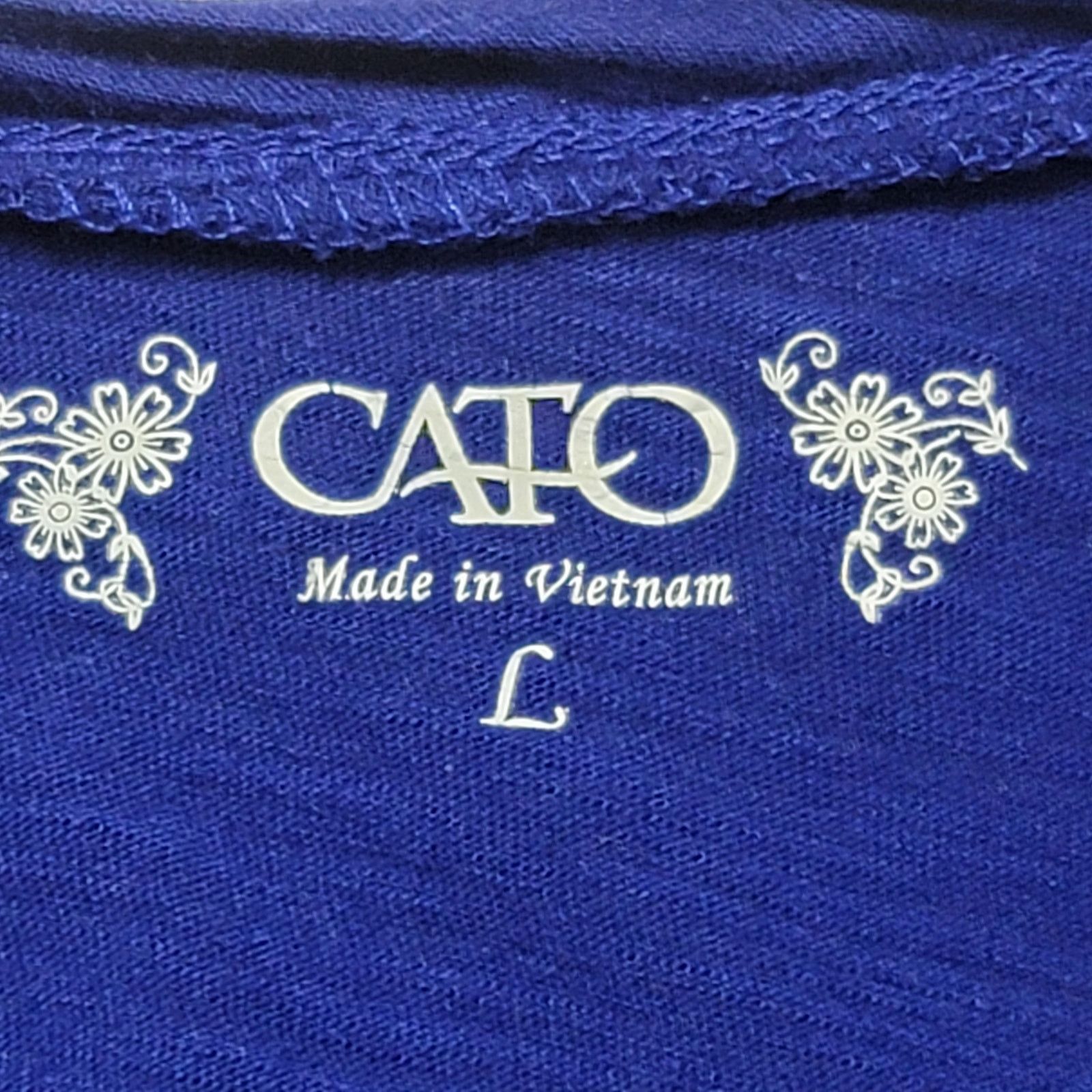 Other Cato Blue Slub Knit Twisted Round Neck Long Sleeves Top L Size L / US 10 / IT 46 - 3 Thumbnail