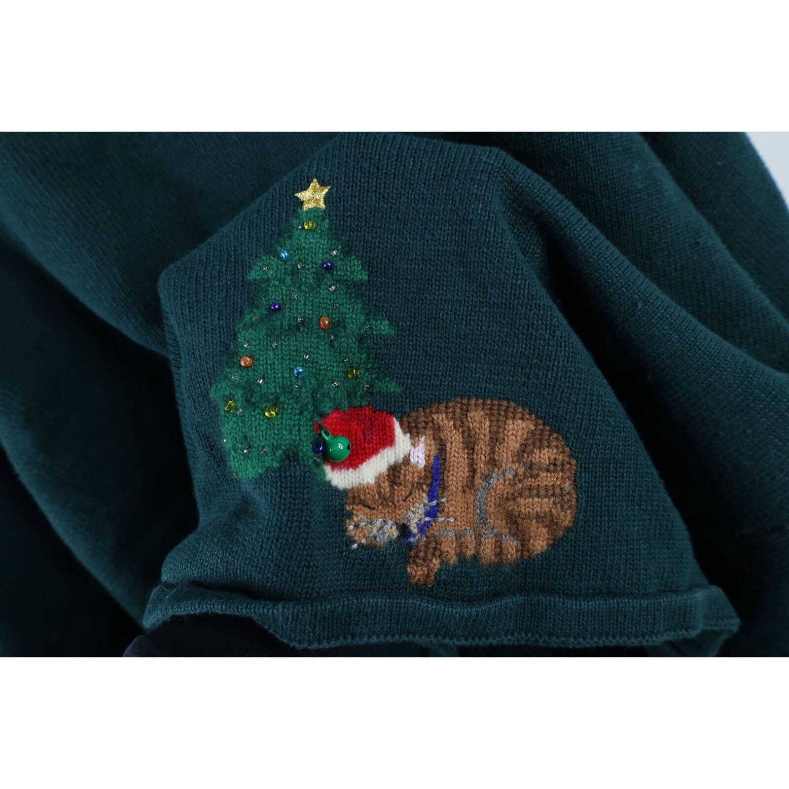 Vintage Vintage Y2K 2001 Christmas Cat Bells Knit Cardigan Sweater Size 3XL / US 20-22 - 13 Thumbnail