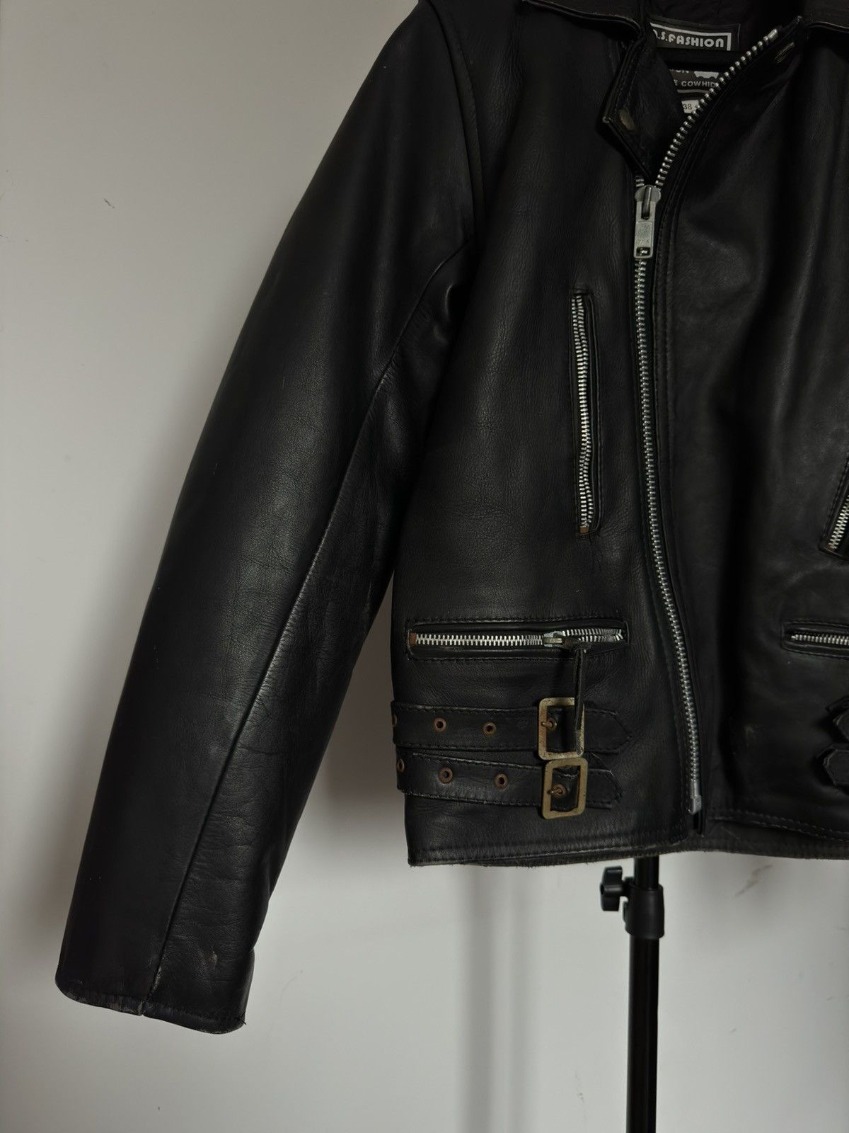 Vintage Biker Leather Multi Zipped Jacket Kosuha Size US M / EU 48-50 / 2 - 4 Thumbnail