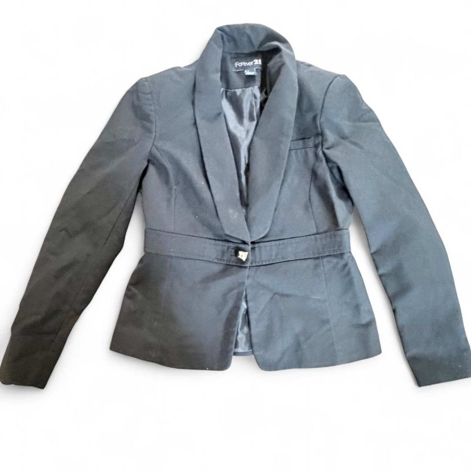 Forever 21 Black tailored blazer fitted jacket size small preppy work Size S / US 4 / IT 40 - 6 Thumbnail