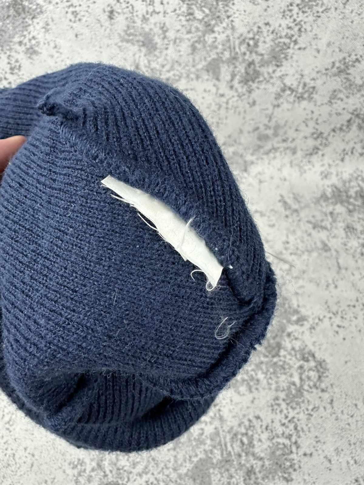 Nike Vintage Nike Beanie Navy Blue Red Swoosh Logo Knit Cap Size ONE SIZE - 4 Thumbnail