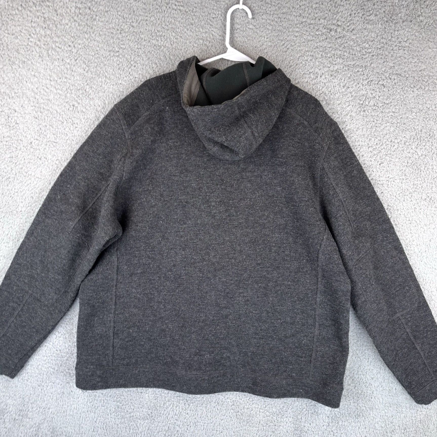 Vintage L.L. Bean Hooded Jacket Men XL Charcoal Full Zip Wool Blend Shacket 285671 Size US XL / EU 56 / 4 - 3 Thumbnail