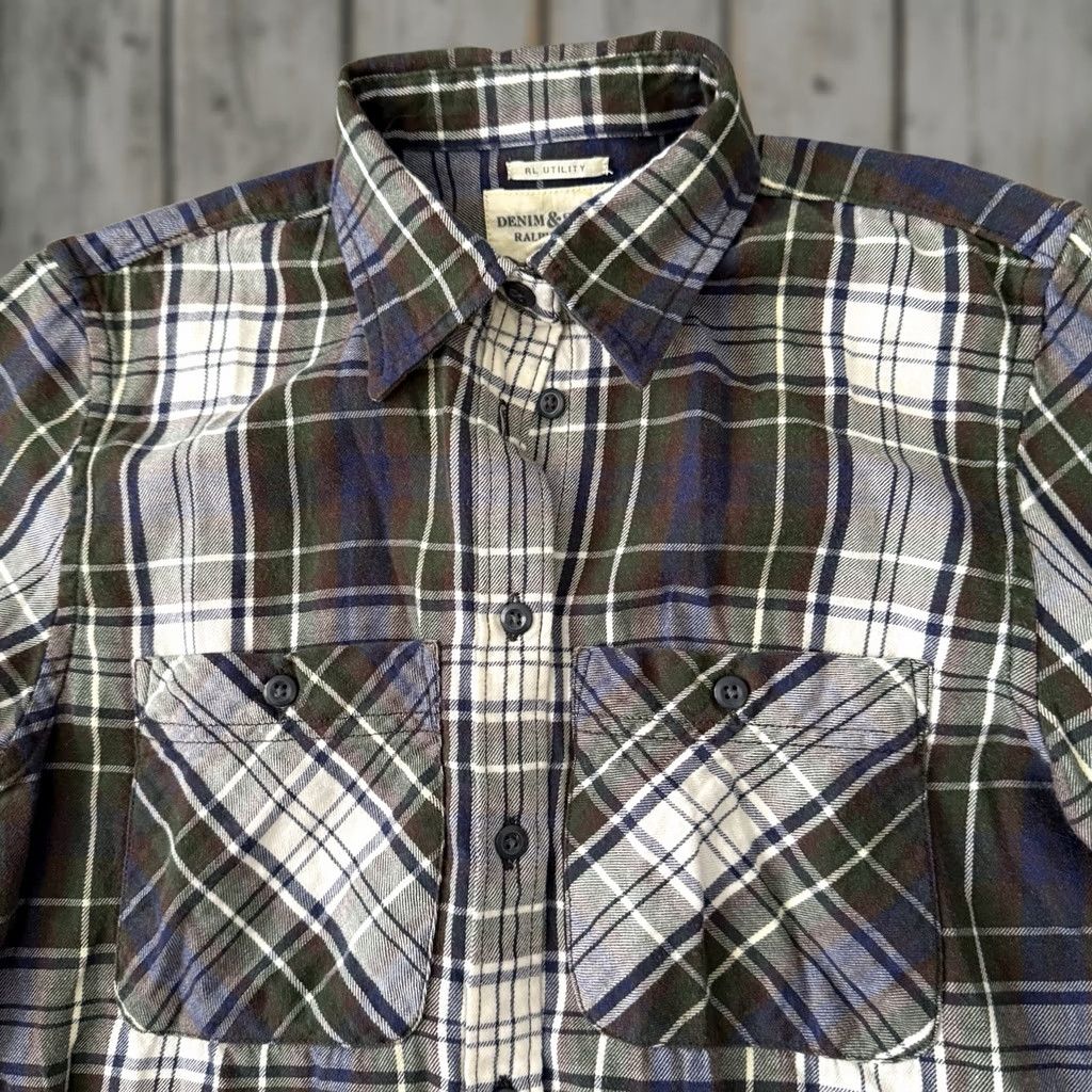 Vintage Denim & Supply Ralph Lauren RL Utility Shirt Small Plaid Button Up Womens Size S / US 4 / IT 40 - 1 Thumbnail