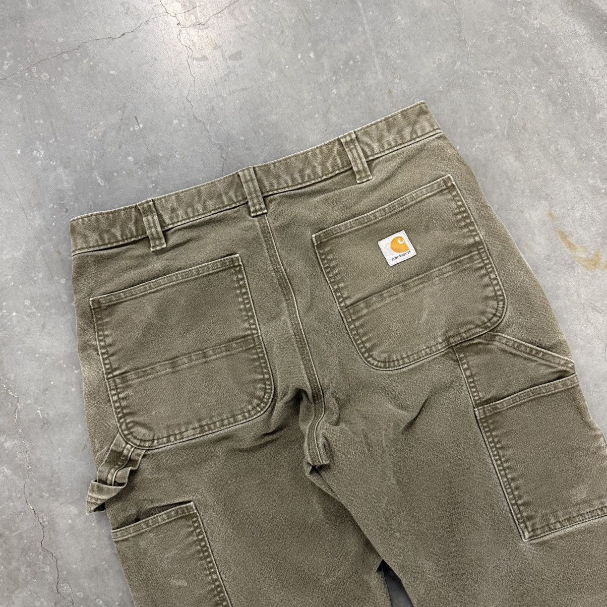 Carhartt × Carhartt Wip × Vintage Vintage Carhartt Faded Distressed Olive Green Work Pants Size US 32 / EU 48 - 3 Thumbnail