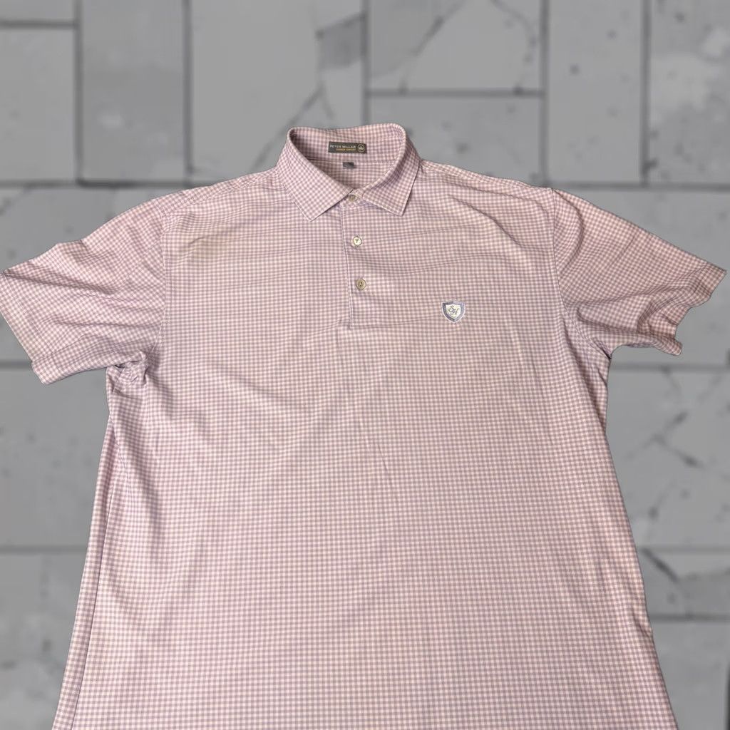Peter Millar Peter Millar Polo Shirt Mens Medium Pink Purple Check Summer Comfort Golf Size US M / EU 48-50 / 2 - 1 Thumbnail