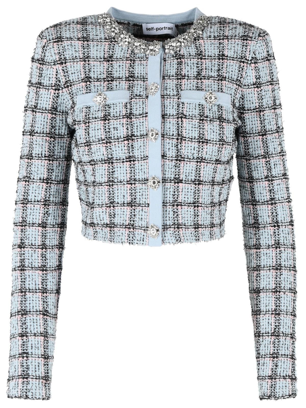 Self-Portrait SELF PORTRAIT Light Blue Cotton Blend Jacket Size S / US 4 / IT 40 - 1 Thumbnail