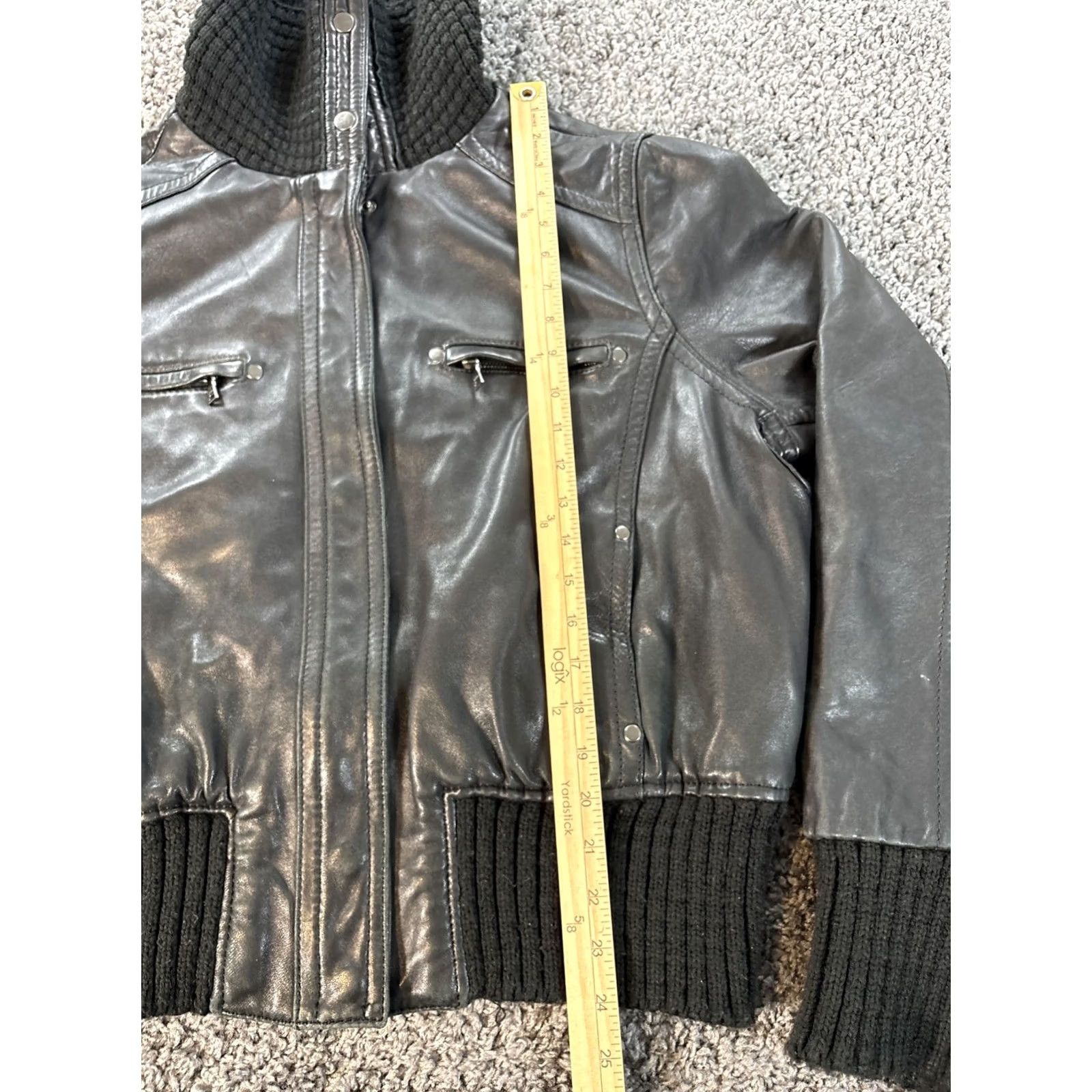 Vintage VINTAGE Knoles & Carter Leather Jacket Womens XL Black Full Zip Lambskin Italy Bomber Jacket Womens XL Black Leather Full Zip Size XL / US 12-14 / IT 48-50 - 2 Thumbnail