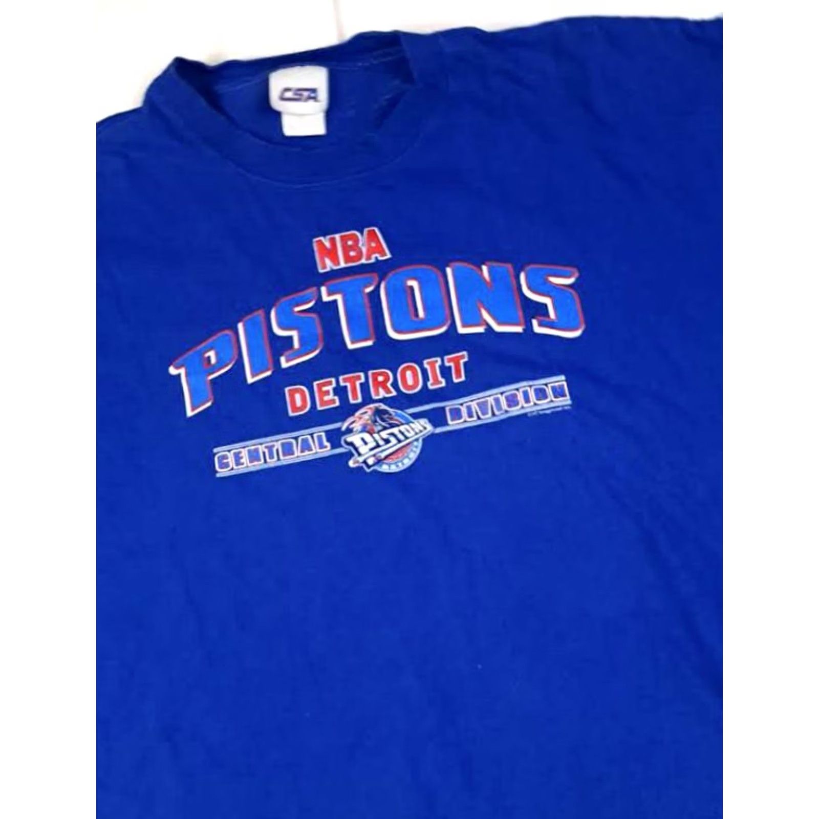 NBA VINTAGE Nike NBA Detroit Pistons Basketball Central Division X-Large T-Shirt Blue Mens Size US XL / EU 56 / 4 - 3 Thumbnail