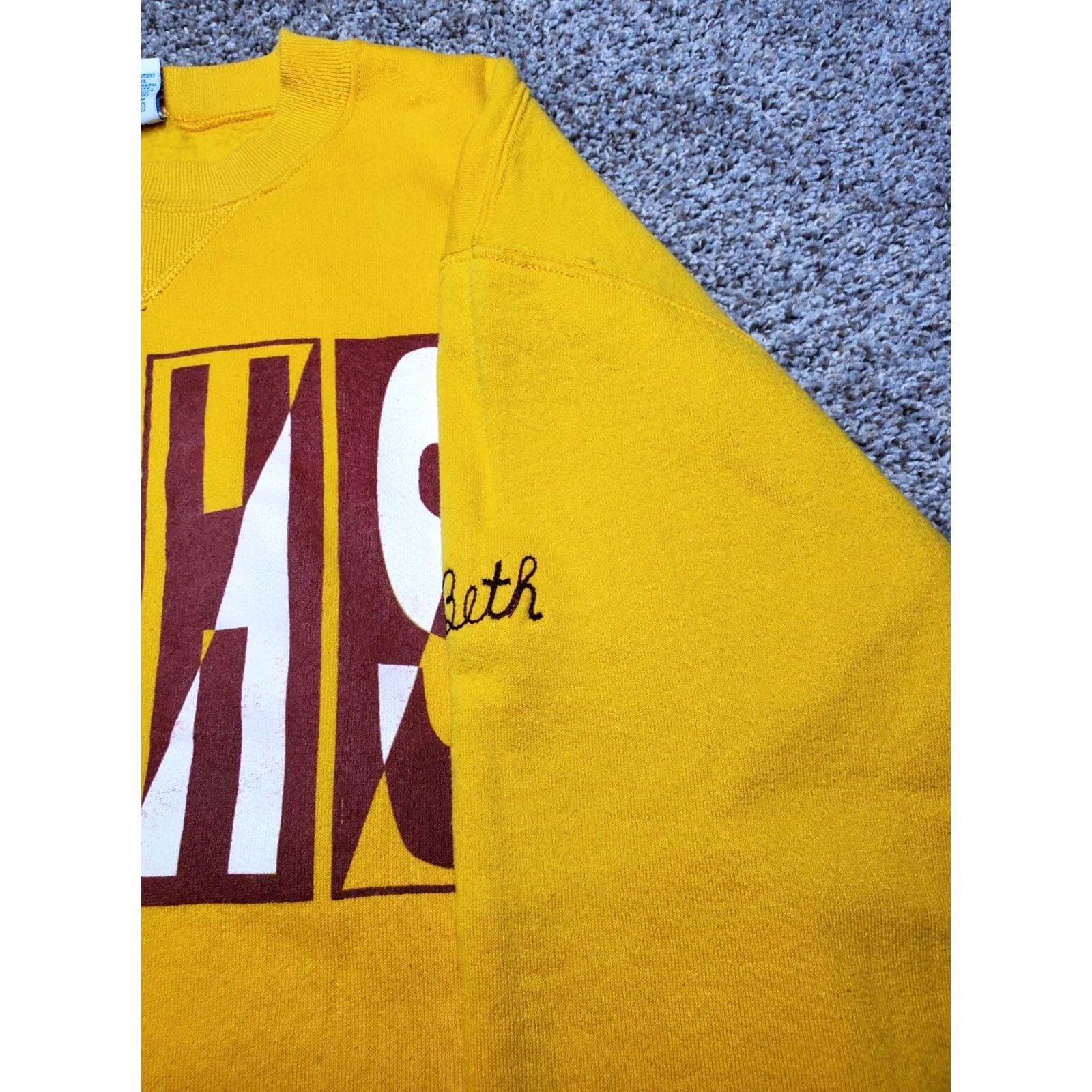 Russell Athletic VINTAGE Russell Athletic Sweatshirt XL Womens Yellow Crewneck Pullover USA Made Size XL / US 12-14 / IT 48-50 - 4 Thumbnail