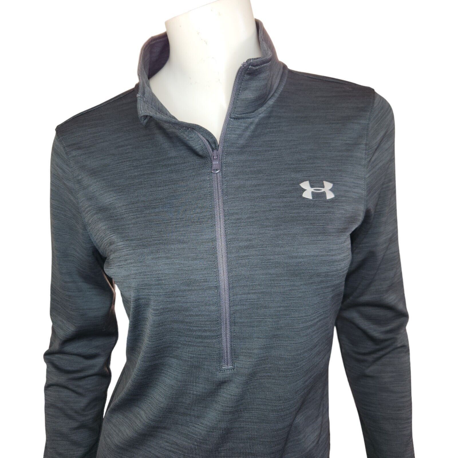 Under Armour Under Armour Womens Small 1/4 Zip Gray HeatGear Fitted Size S / US 4 / IT 40 - 4 Thumbnail