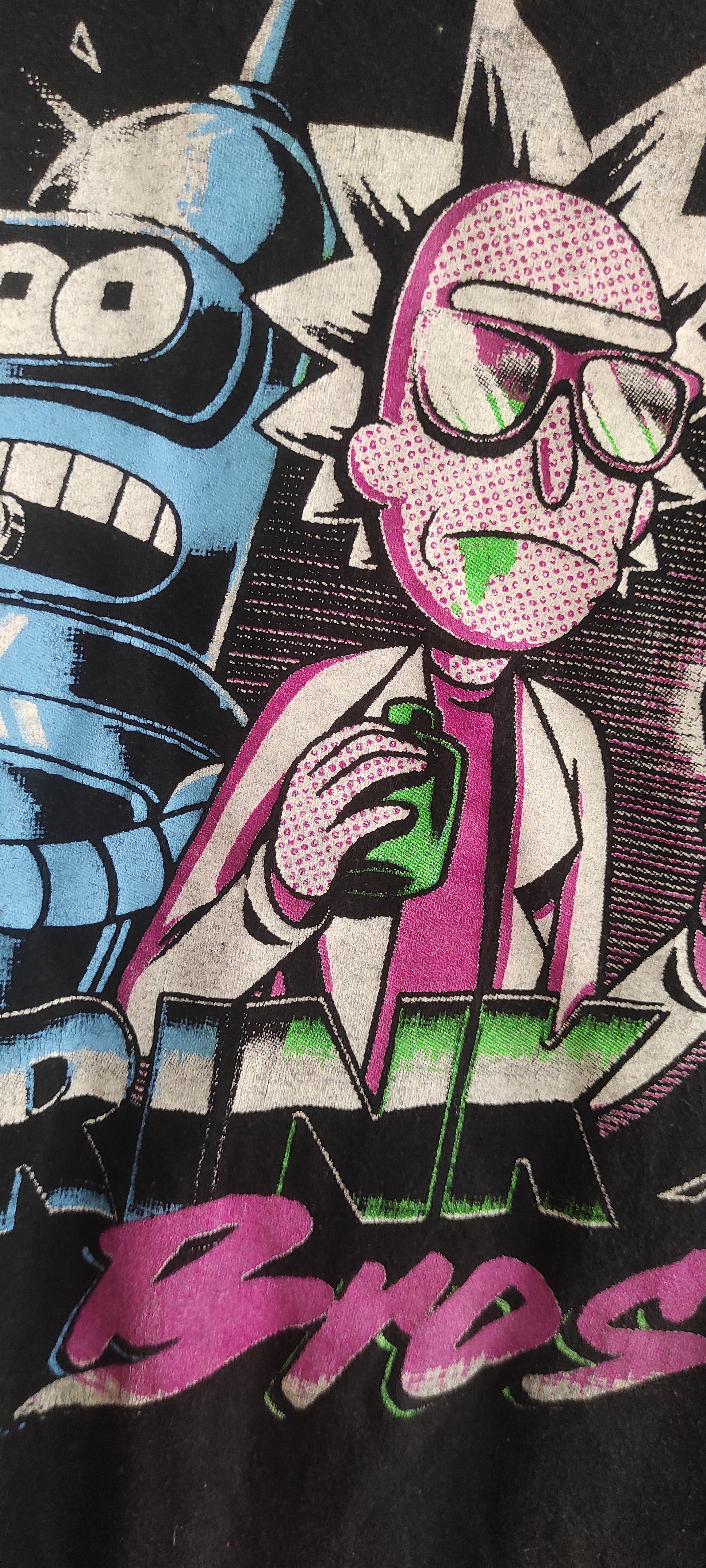 Anime × Vintage Morty Drink Bros Rick Bender Mens Graphic Printed T shirt Size US XS / EU 42 / 0 - 8 Thumbnail