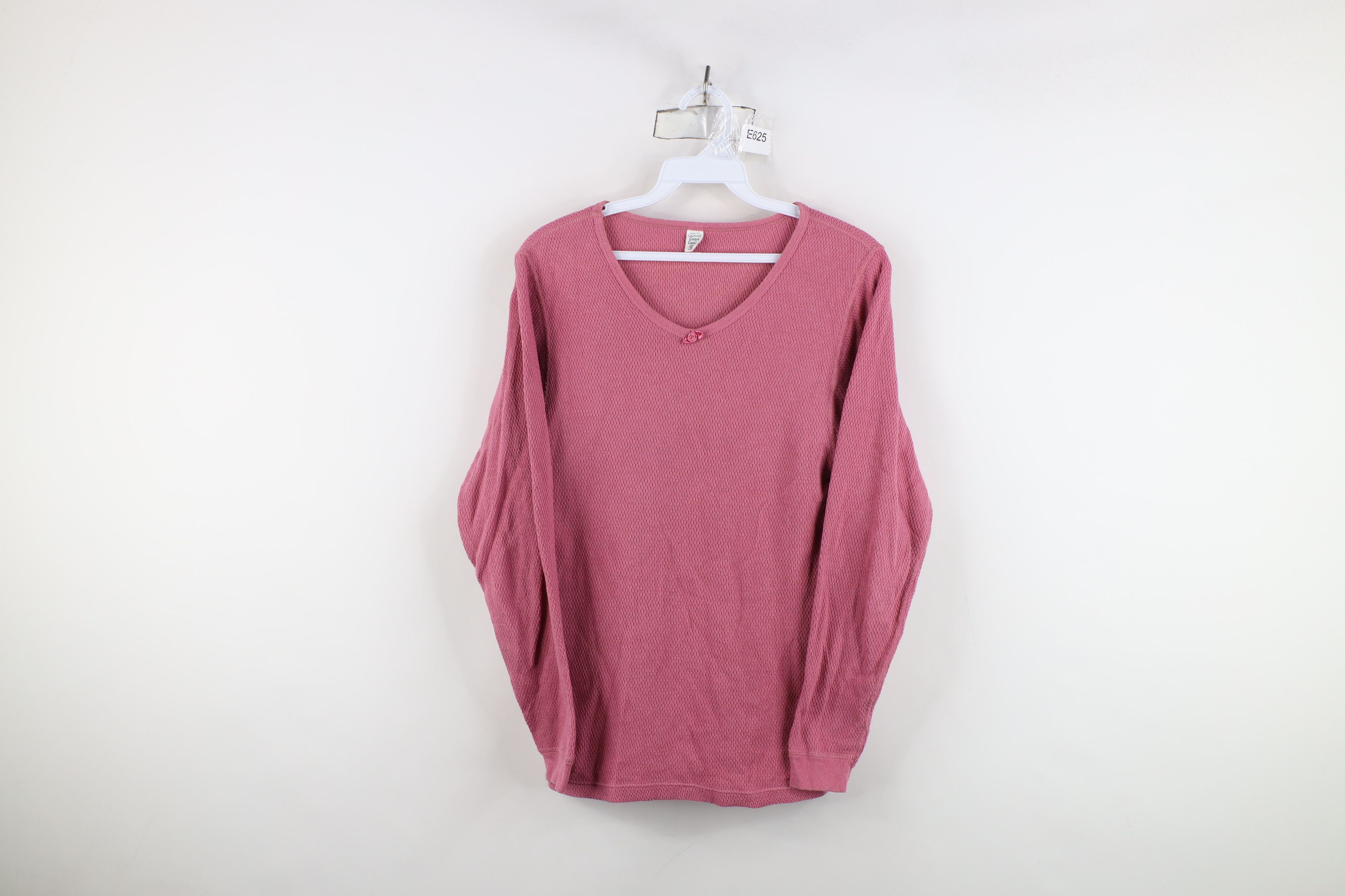 Vintage Vintage 90s Babydoll Flower Thermal Waffle Knit T-Shirt USA Size M / US 6-8 / IT 42-44 - 1 Thumbnail