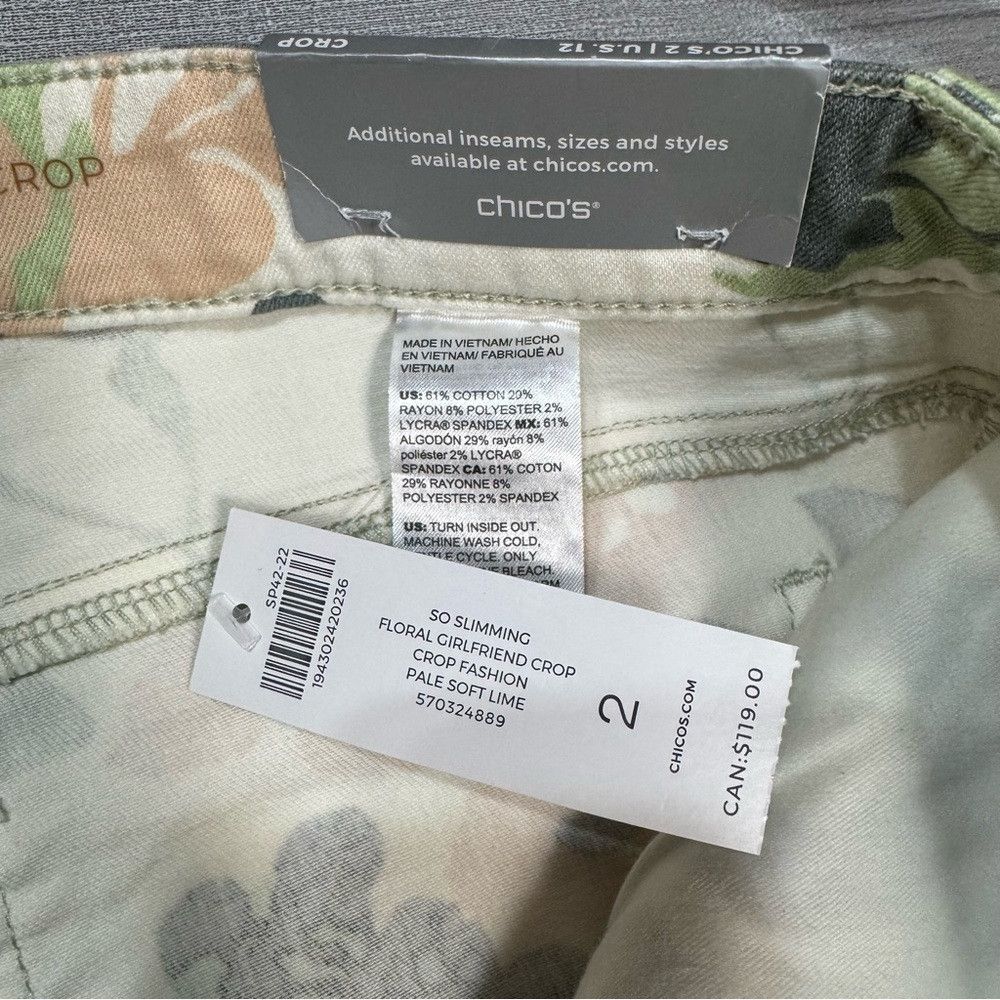 Chicos Chico's So Slimming Floral Girlfriend Crops Pants Size 2 US Size 36" / US 14 / IT 50 - 7 Thumbnail