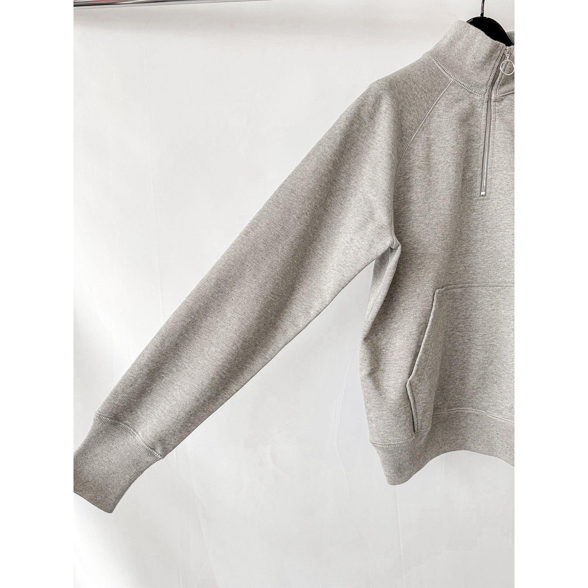 Drake's Drake's Grey Quarter Zip Neck Cotton D Logo Detail Sweatshir Size US XXS / EU 40 - 6 Thumbnail