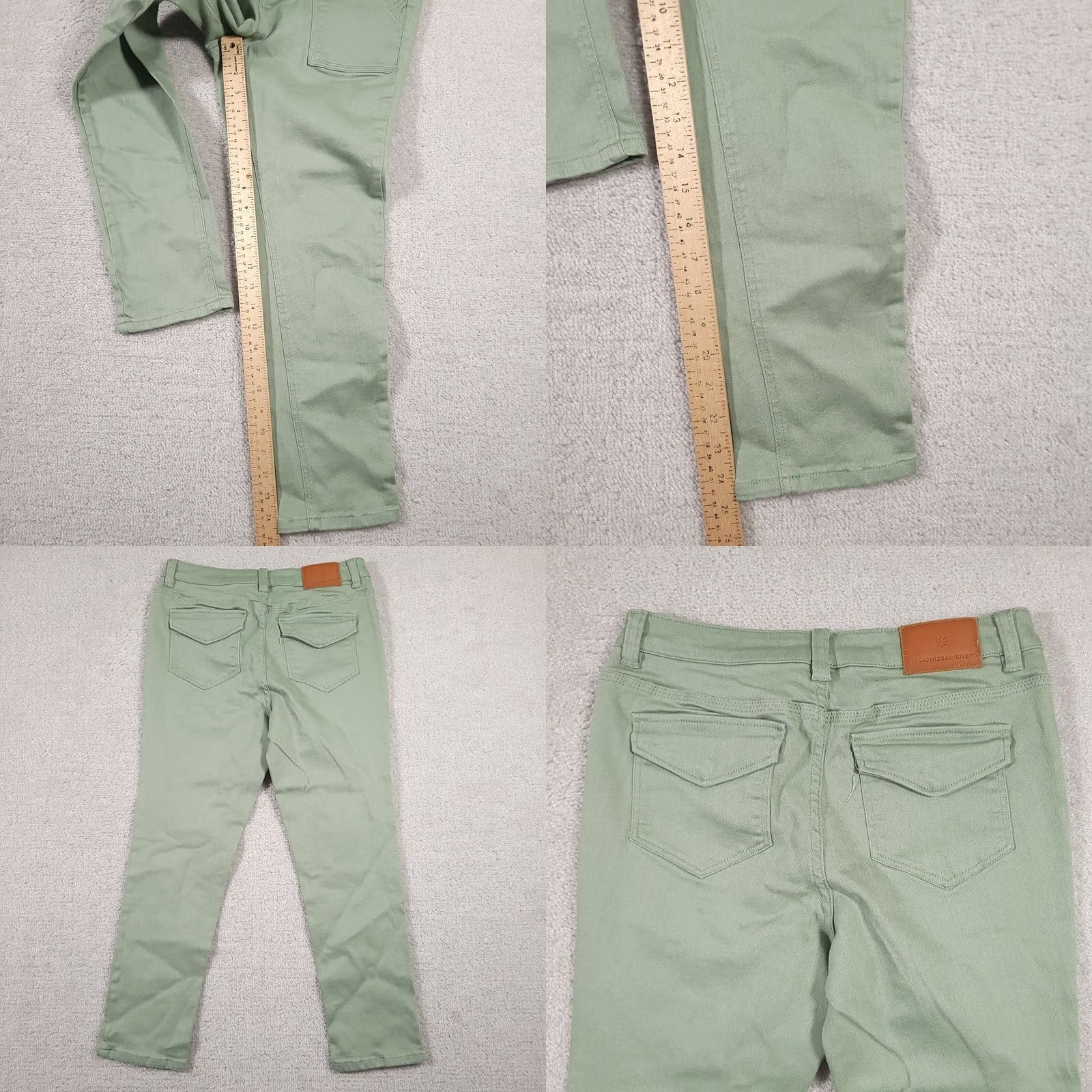 Vintage VINTAGE Isaac Mizrahi Live! Denim Pull On Ankle Pants Women's 4P Petite Green Mid-Rise 25 in Inseam Pockets Slim Straight Casual Size 28" / US 6 / IT 42 - 8 Thumbnail