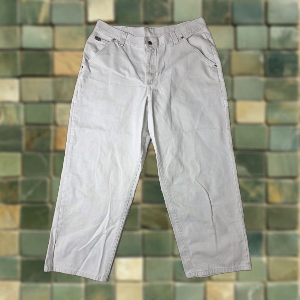 Vintage VINTAGE Riders Authentics Mom Jeans 5-Pocket Denim 18P High Rise Beige Blue 80s Flagship Punk 37 in Waist Womens Girls Size 40" / US 18 - 1 Thumbnail