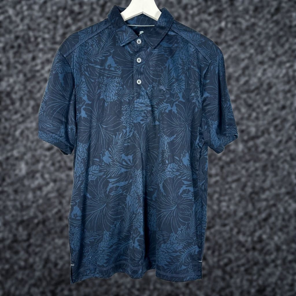 Tommy Bahama Tommy Bahama Mens Polo Shirt Blue Floral Palm Leaves Short Sleeve Medium NS NWOT Size US M / EU 48-50 / 2 - 1 Thumbnail