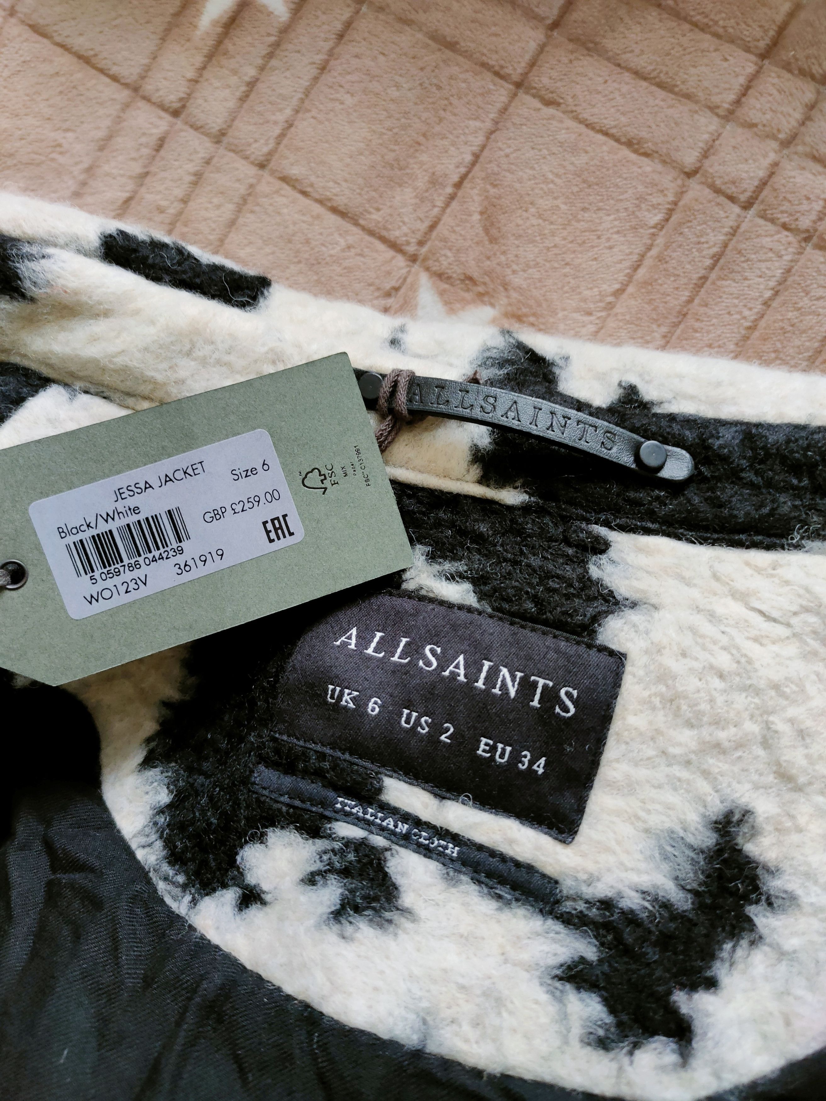 Allsaints Allsaints Jessa Jacket Coast Italian Monochrome Camo Print Size M / US 6-8 / IT 42-44 - 4 Thumbnail